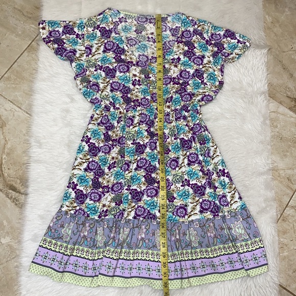 Lauren Taylor Short Sleeve Floral Dress - Picture 12 of 13